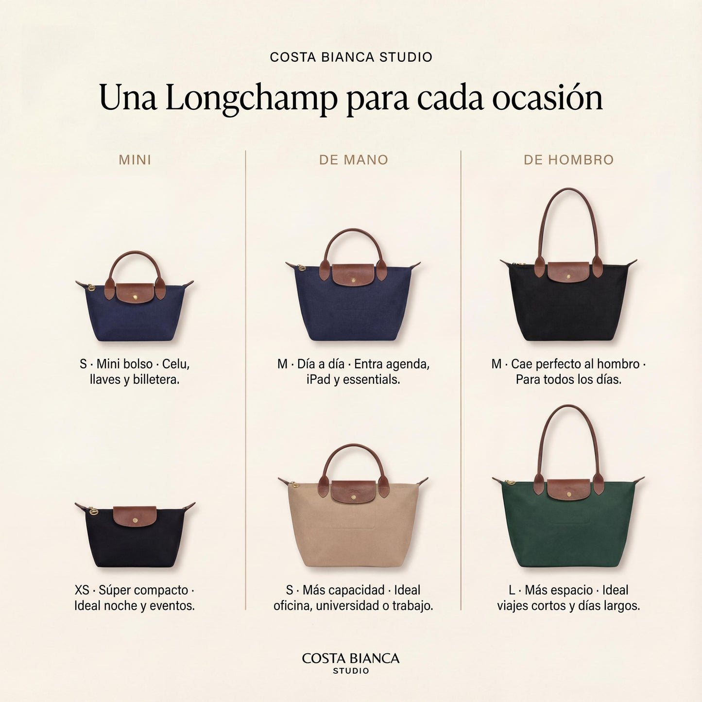 Bolso Longchamp Le Pliage - Hombro, Mano, Mini